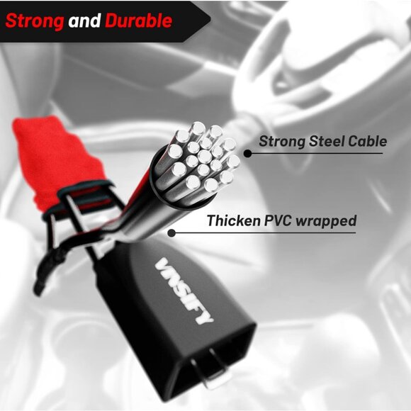 Vinsify Anti-Theft Steering Wheel Lock - Red, Lightweight, Easy to Handle - Picture 6 of 8